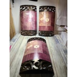 14.25 Inch Metal Wall Decor With Flowers From New View